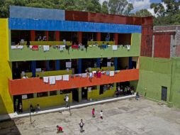 Imagen del patio del albergue de 'La Gran Familia'. AFP /