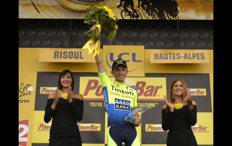 La victoria del polaco de 24 años le dio el primer triunfo en una etapa al equipo Tinkoff-Saxo. AFP /