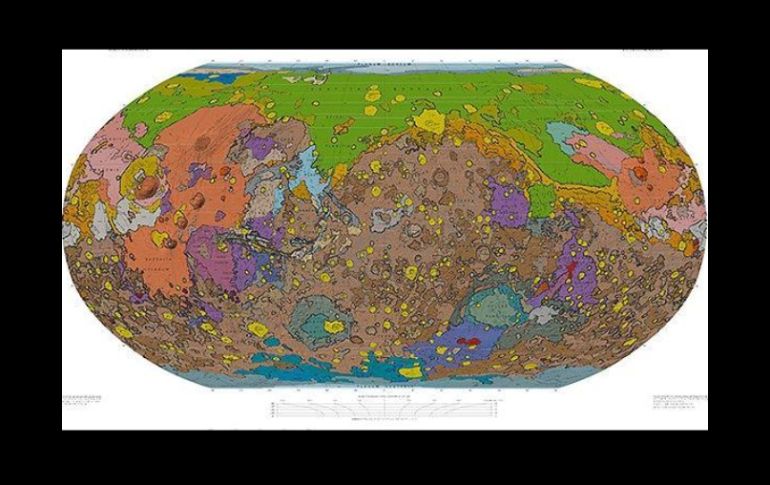 Las fotografías recabadas por la nave 'Odisea 2001' han hecho posible la elaboración del planisferio. ESPECIAL /