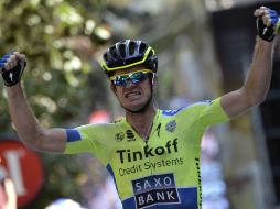 Michael gana en el primero de los tres días en que correrá los Pirineos. AFP /