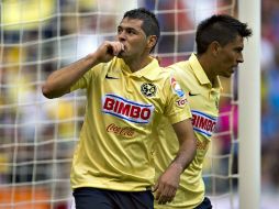 Pablo Aguilar festeja la anotación que le daría a las Águilas el triunfo ante Xolos. MEXSPORT /