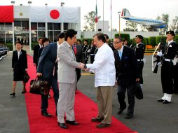 Abe fue despedido por el titular de la SRE, José Antonio Meade (d). NTX /