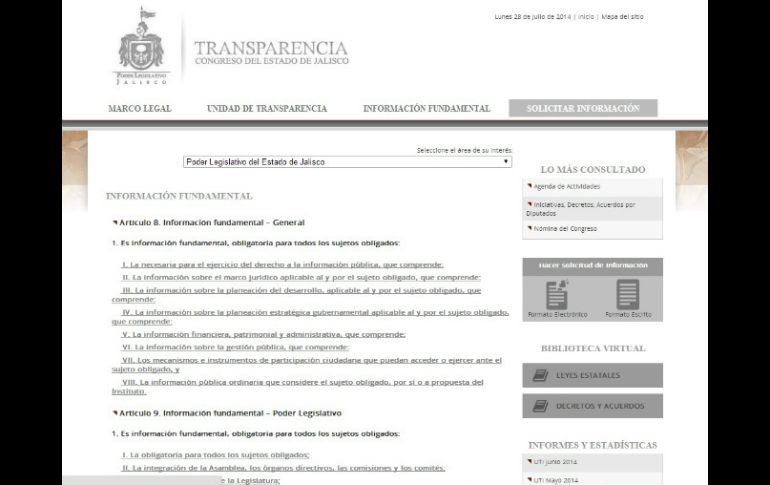 Las principales omisiones del Congreso del Estado en información administrativa son relativas a la plantilla del personal, entre otros. ESPECIAL /