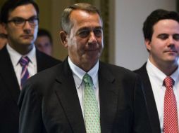 John Boehner (c) tras la votación sobre el proyecto de ley para los fondos destinados a la crisis fronteriza. EFE /