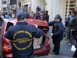 La Policía Federal realizó el registro en las oficinas de la Asociación del Futbol Argentino. AFP /