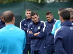 Frank ya entrenó con los que serán sus compañeros por los próximos meses. Foto: @MCFC. ESPECIAL /