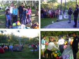 Los menores convivieron con familiares en estas vaciones en un campamento. Tomada de @PoliciaGDL. ESPECIAL /