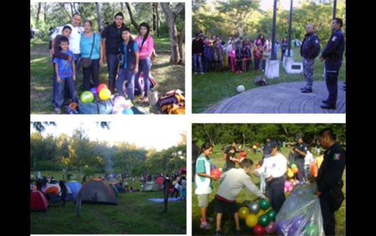 Los menores convivieron con familiares en estas vaciones en un campamento. Tomada de @PoliciaGDL. ESPECIAL /