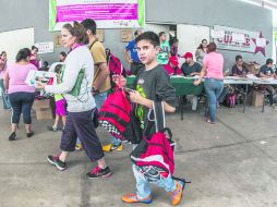 Parque San Jacinto. El sábado pasado se realizó en este espacio público la entrega de paquetes escolares.  /