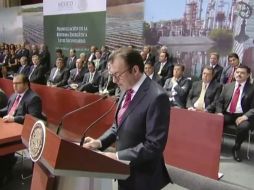 Luis Videgaray Caso destaca que con la promulgación de las leyes energéticas se tienen buenas noticias para el país. ESPECIAL /