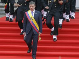 Santos advierte en su discurso de investidura que Colombia pide actos de paz. AP /