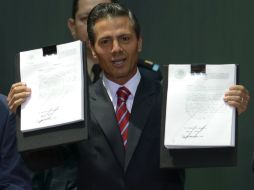 Enrique Peña Nieto asegura que las reformas buscan elevar la productividad, el crecimiento y los derechos de mexicanos. ARCHIVO /