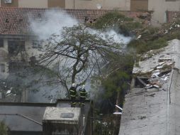 La aeronave se estrella en el área residencial Na Rua Vahia de Abreu, en Santos, ciudad costera en el estado de Sao Paulo. EFE /