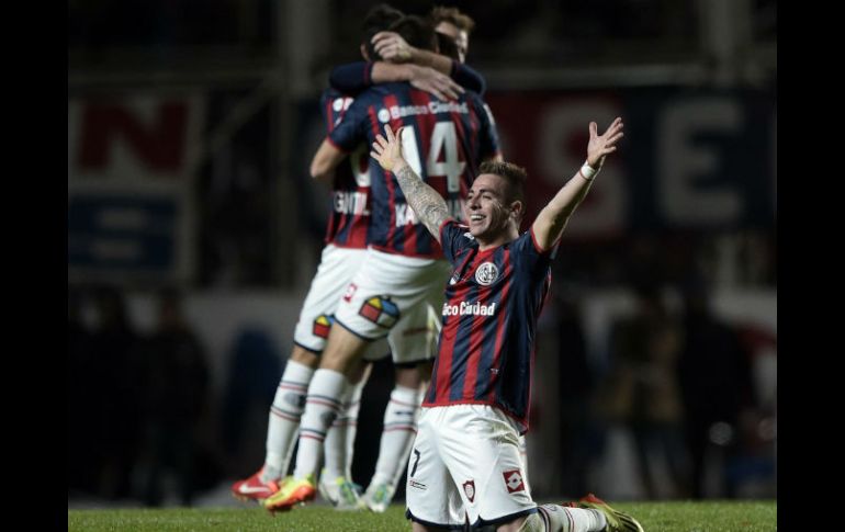 Los jugadores del San Lorenzo festejan el triunfo. AFP /