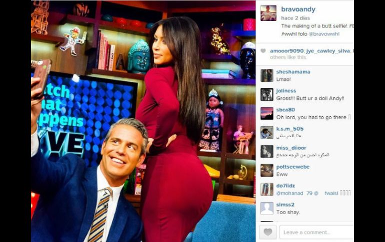 Cohen aprovecha la oportunidad de una selfie con 'el trasero más codiciado de la cultura pop'. Instagram: bravoandy. ESPECIAL /