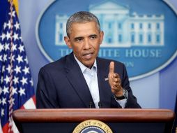 Barack Obama ofrece una conferencia de prensa para hablar sobre la situación en Iraq. EFE /