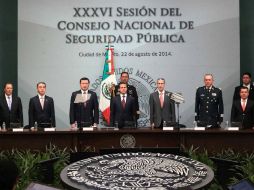 El Presidente de México, Enrique Peña nieto, encabeza la XXXVI sesión del Consejo Nacional de Seguridad Pública. SUN /