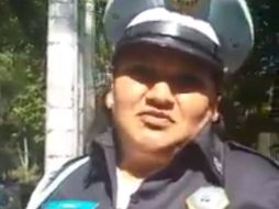 La respuesta de la policía fue captada en video por el usuario Alfonso Pérez. ESPECIAL /