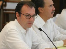 Luis Videgaray afirma que la economía mexicana muestra signos de crecimiento acelerado. NTX /