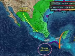 Una posible zona de baja presión en Guerrero aportará aire húmedo al sur y centro del país. FOTO: smnmexico. ESPECIAL /