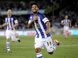 El mexicano Carlos Vela anotó el cuarto gol para la Real Sociedad. EFE /