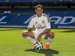 Javier 'Chicharito' Hernández durante la presentación con el Real Madrid.  /