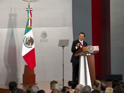 El Presidente Enrique Peña Nieto, durante su Segundo Informe de Gobierno desde Palacio Nacional. AFP /