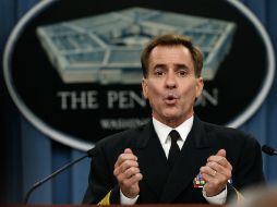 El portavoz del Pentágono, John Kirby, afirma que buscar expulsar al EI de posiciones estratégicas. AFP /