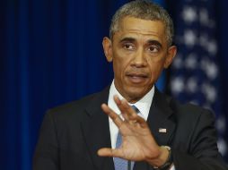 Barack Obama durante la rueda de prensa en Tallin, capital de Estonia. AP /
