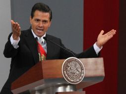 Enrique Peña Nieto ofreció ayer una conferencia con motivo de su segundo Informe de Gobierno. ARCHIVO /