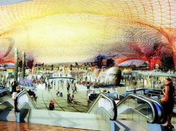 El diseño del aeropuerto conecta con la esencia del pasado mexicano y 'nos conectará al futuro'. SUN /