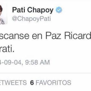 Pati Chapoy 'tropieza' en Twitter con muerte de Cerati