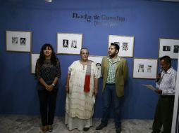 Durante la inauguración de la exposición, en Zapopan.  /