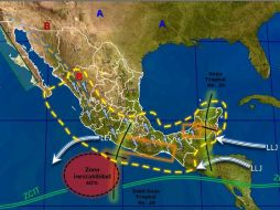 El sistema se localiza a 310 kilómetros al sur de Acapulco, Guerrero. TWITTER  @conagua_clima  /