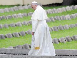 El Papa Francisco, durante su recorrido por el cementerio austrohúngaro de Fogliano de Redipuglia. EFE D. Dal Zennaro  /