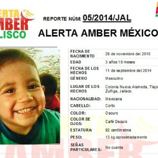 Activan Alerta Amber por menor extraviado en Tlajomulco