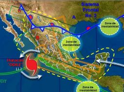 Reportan que el frente frío dos interactúa con la onda tropical 29. TWITTER  @conagua_clima  /