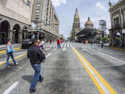 Varias vialidades del Centro de Guadalajara fueron cerradas a la circulación. EL INFORMADOR A. Hernández.  /