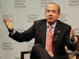 Felipe Calderón defiende la labor de su gobierno en el ámbito de la seguridad. AP ARCHIVO /