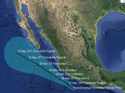 La tormenta tropical 'Polo' tiene un desplazamiento de 19 kilómetros por hora con dirección noroeste. TWITTER @conagua_clima  /