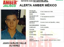 solicitan se difundan las imágenes a la población en general para que se mantenga su búsqueda. ESPECIAL Alerta Amber Jalisco  /
