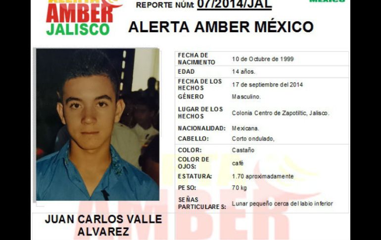 solicitan se difundan las imágenes a la población en general para que se mantenga su búsqueda. ESPECIAL Alerta Amber Jalisco  /