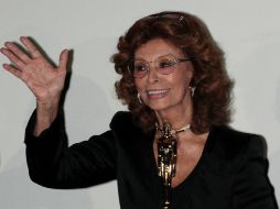 Sophia Loren recibe un Ariel de Oro durante la Inauguración del ciclo 'Sophia Loren en México'. EFEAlex Cruz.EFE  A. Cruz  /