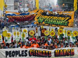 La marcha titulada 'People's Climate'  de Nueva York espera marchas simultáneas en ciudades de otros países. AP C. Ruttle  /
