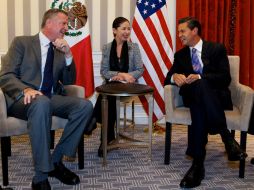 El alcalde de Nueva York, Bill de Blasio y el Presidente Enrique Peña Nieto. ESPECIAL presidencia.gob.mx  /