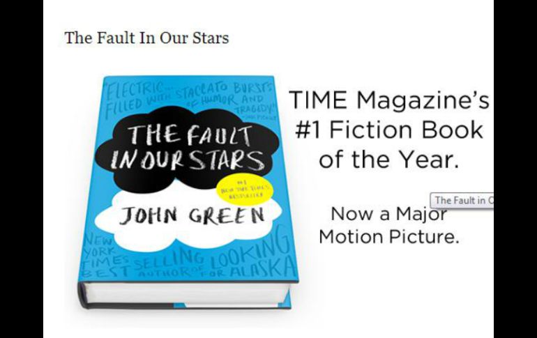 El popular libro narra la historia de dos adolescentes con casos terminales de cáncer. ESPECIAL / johngreenbooks.com
