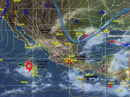 El vórtice de la tormenta se encuentra a unos 660 kilómetros al sur de Los Cabos. TWITTER / @conagua_clima