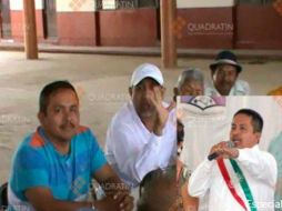 En la imagen, Hernández viste una playera azul y 'La Tuta' porta una cachucha blanca. ESPECIAL / Quadratin.com.mx