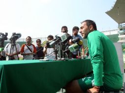 El Uruguayo y actual Timonel de los Panzas Verdes,  Gustavo Matosas en conferencia de prensa. NTX  ARCHIVO  /