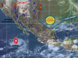 La tormenta tropical ''Rachel'' se mantendrá retirada del país. ESPECIAL / smn.cna.gob.mx
